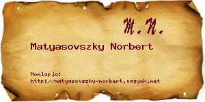 Matyasovszky Norbert névjegykártya