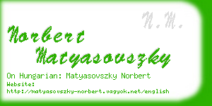 norbert matyasovszky business card